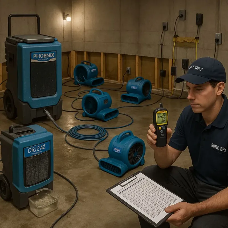Structural Drying and Dehumidification process in Hasbrouck Heights, NJ